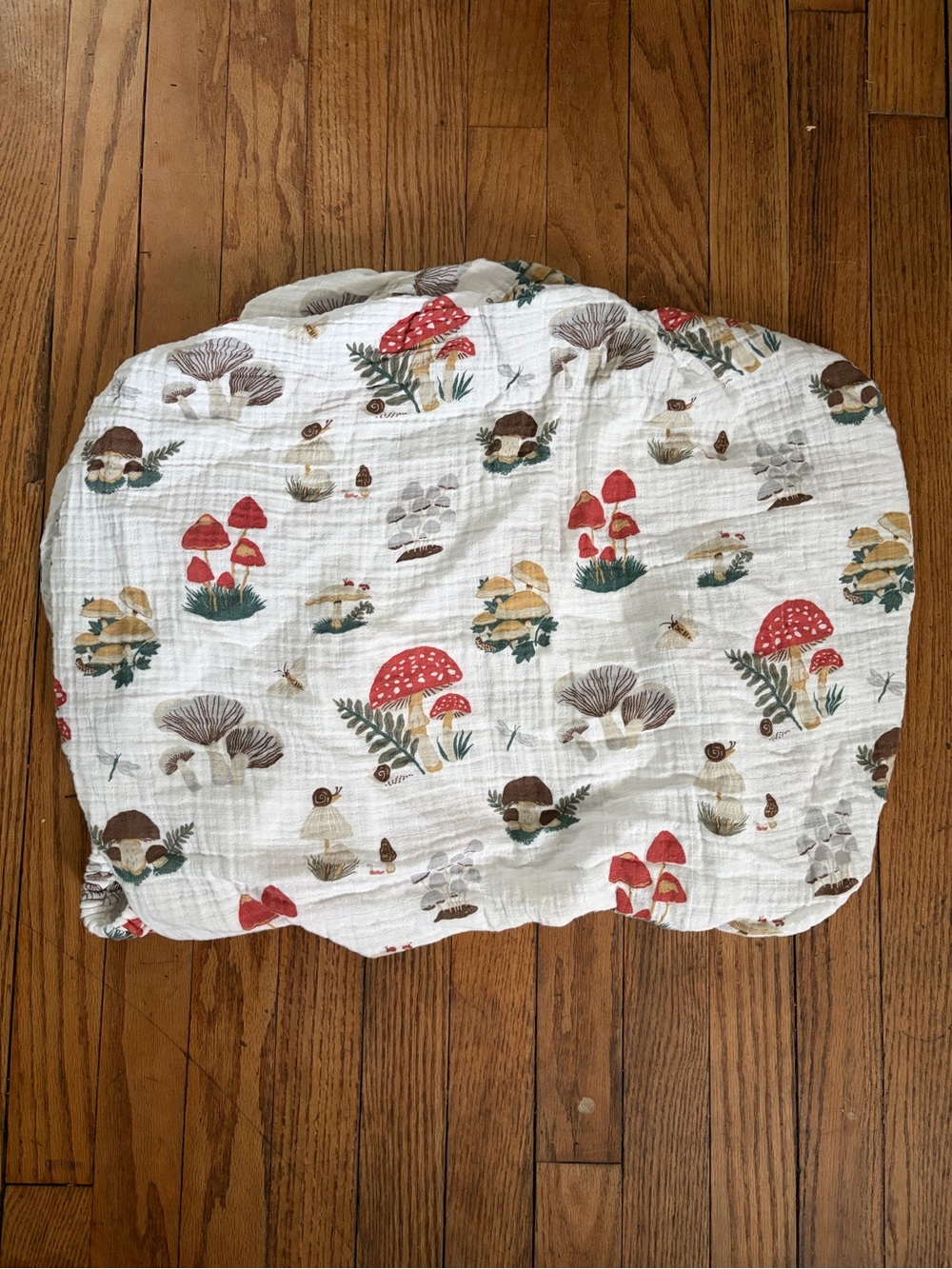 Mushroom Print Cotton Muslin crib sheet - Clementine kids
